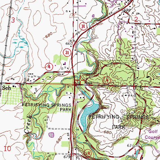 Topographic Map of Pike Creek, WI