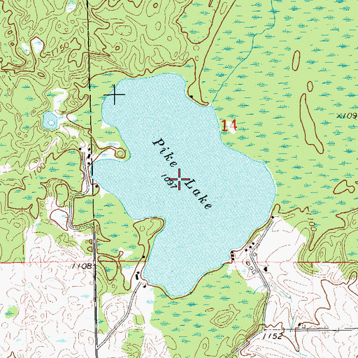 Topographic Map of Pike Lake, WI