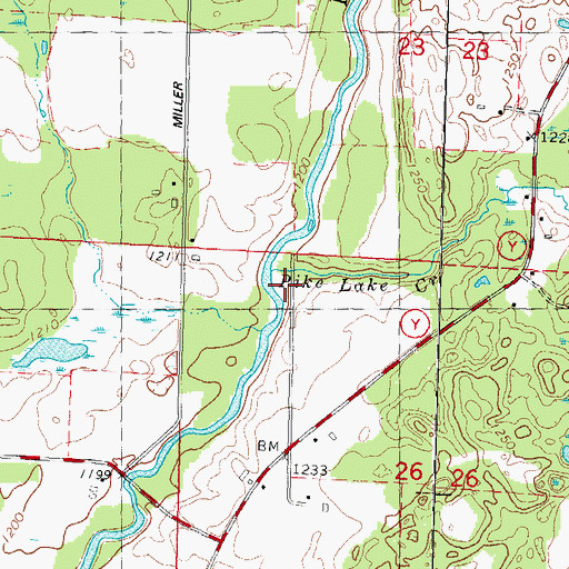 Topographic Map of Pike Lake Creek, WI