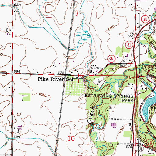 Topographic Map of Pike River School, WI