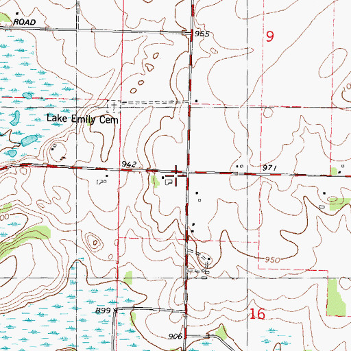 Topographic Map of Pin Hill School, WI