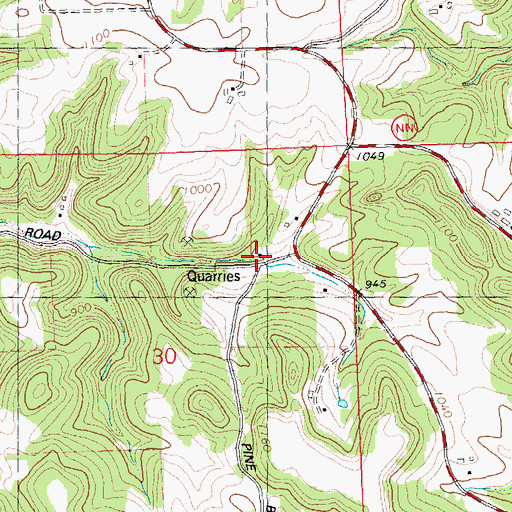 Topographic Map of Pine Bluff School (historical), WI