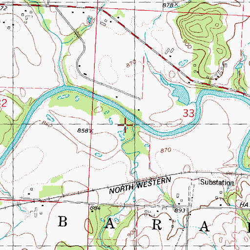 Topographic Map of Pine Creek, WI