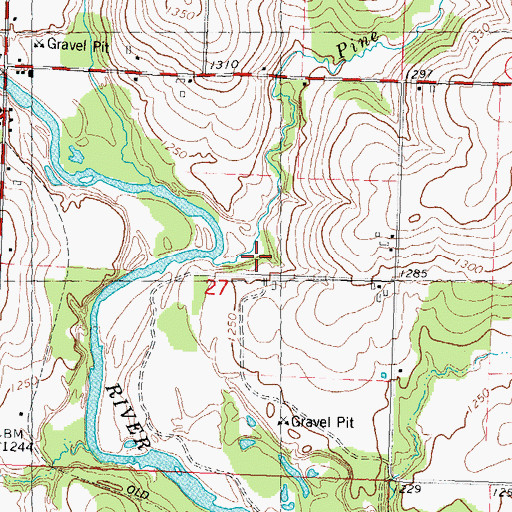 Topographic Map of Pine Creek, WI