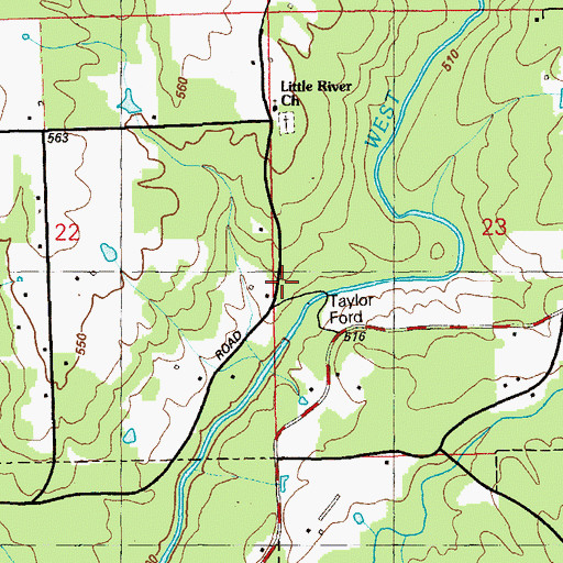 Topographic Map of Taylor Ford, AL