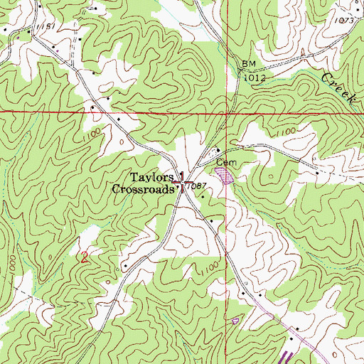 Topographic Map of Taylors Crossroads, AL