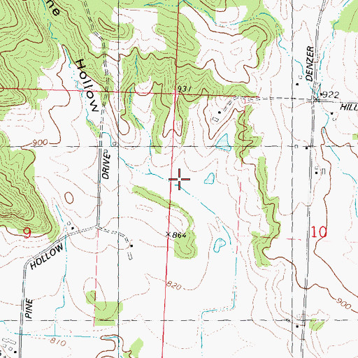 Topographic Map of Pine Hollow, WI