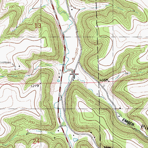 Topographic Map of Pine Hollow, WI