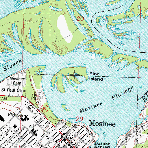 Topographic Map of Pine Island, WI