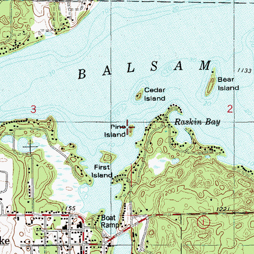 Topographic Map of Pine Island, WI