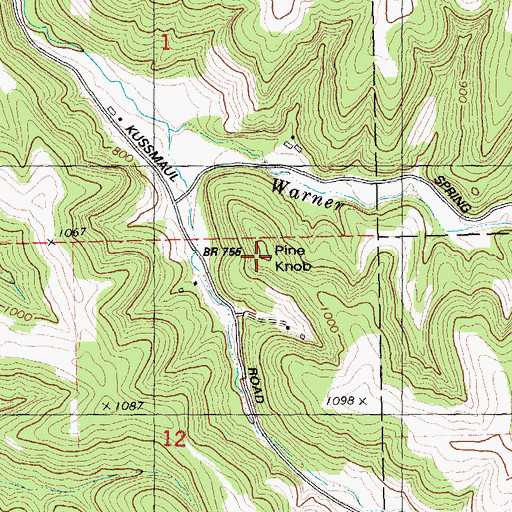 Topographic Map of Pine Knob, WI