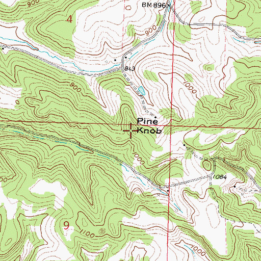 Topographic Map of Pine Knob, WI