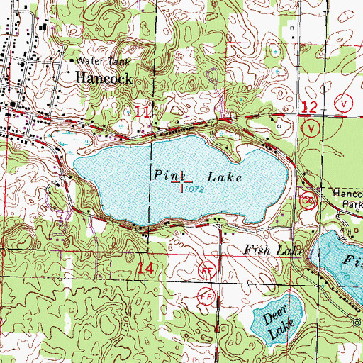 Topographic Map of Pine Lake, WI