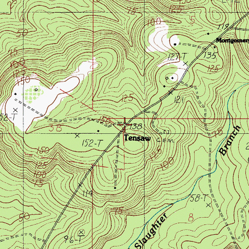Topographic Map of Tensaw, AL