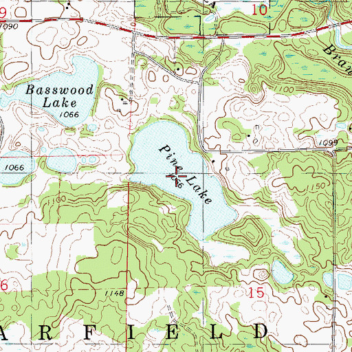 Topographic Map of Pine Lake, WI