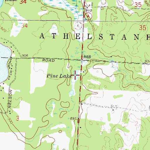 Topographic Map of Pine Lake, WI