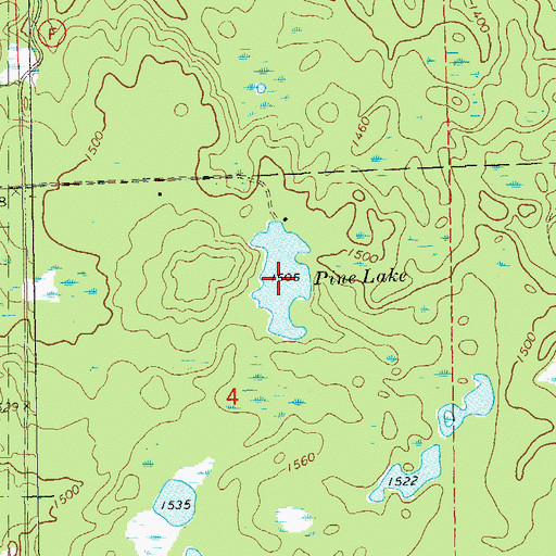 Topographic Map of Pine Lake, WI