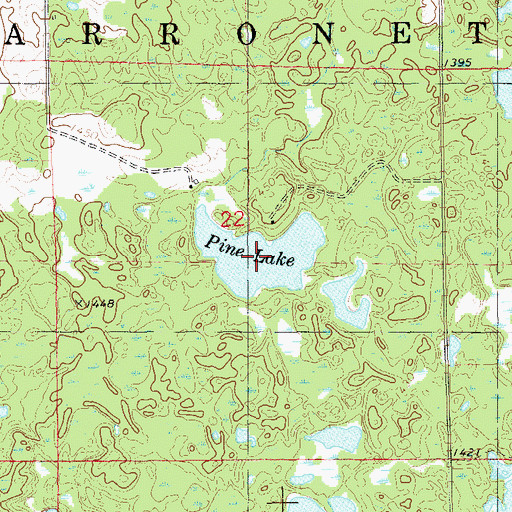 Topographic Map of Pine Lake, WI