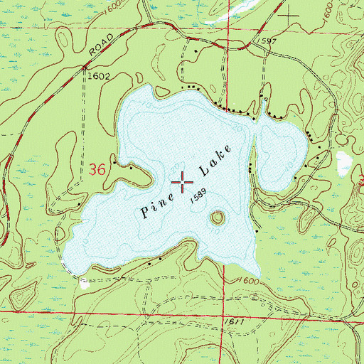Topographic Map of Pine Lake, WI