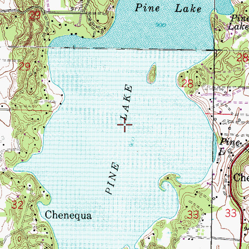 Topographic Map of Pine Lake, WI