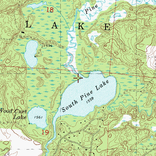Topographic Map of Pine Lake Creek, WI