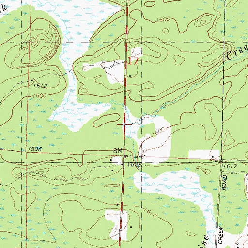 Topographic Map of Pine Needle Creek, WI
