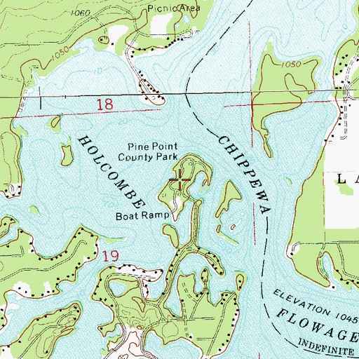 Topographic Map of Pine Point County Park, WI