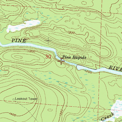 Topographic Map of Pine Rapids, WI