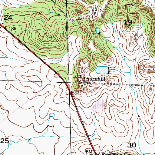 Topographic Map of Thornhill, AL