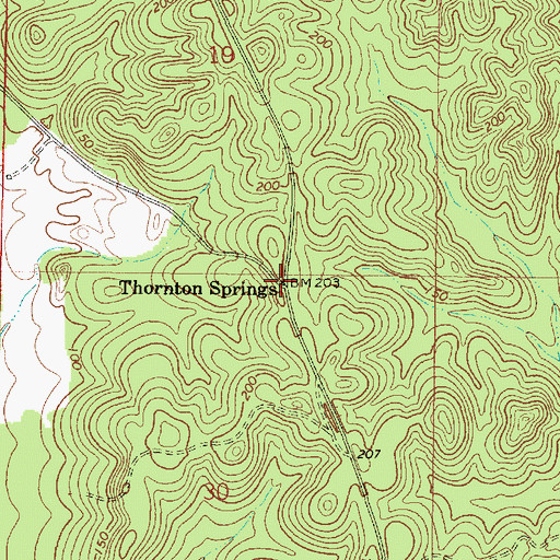 Topographic Map of Thornton Springs, AL