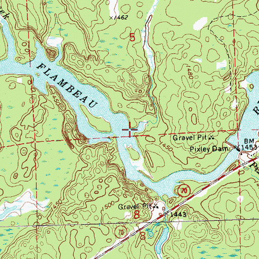 Topographic Map of Pinkerton Creek, WI