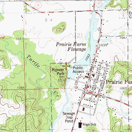Topographic Map of Pioneer Park, WI