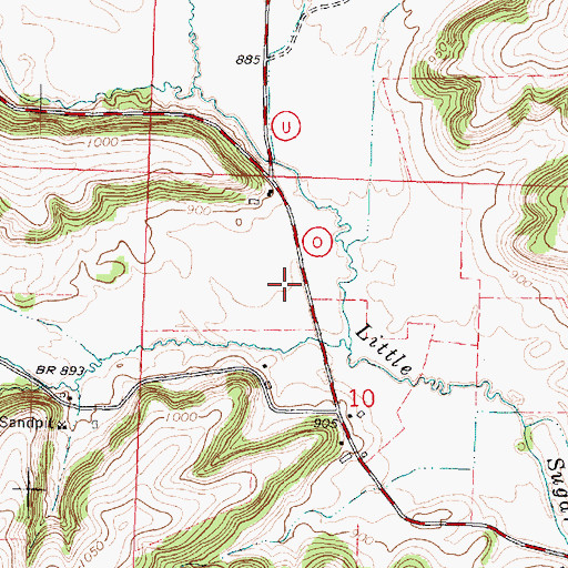 Topographic Map of Pioneer Valley, WI
