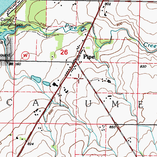 Topographic Map of Pipe, WI