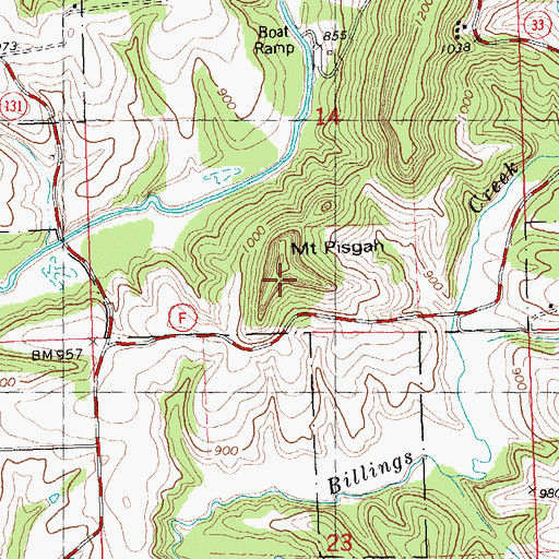 Topographic Map of Mount Pisgah, WI