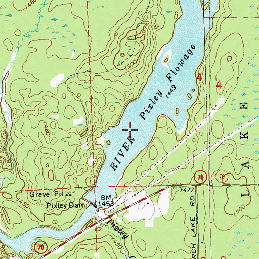 Topographic Map of Pixley Flowage, WI