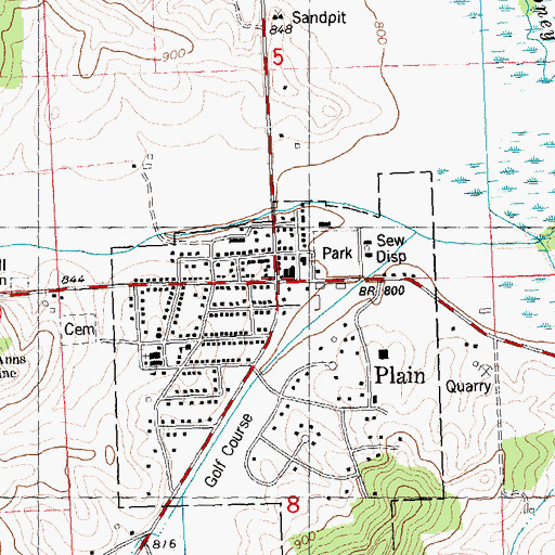 Topographic Map of Plain, WI