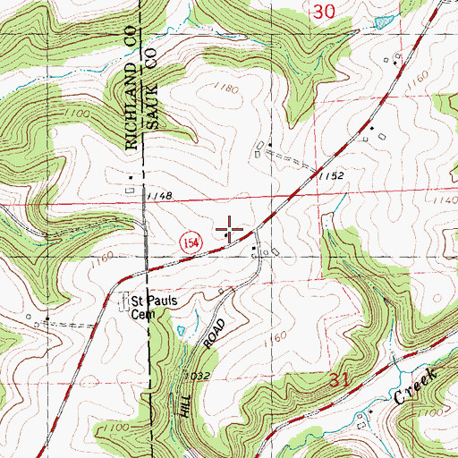 Topographic Map of Plain View School (historical), WI
