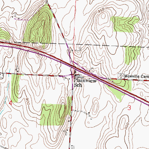 Topographic Map of Plainview School, WI