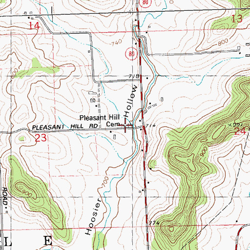 Topographic Map of Pleasant Hill Cemetery, WI