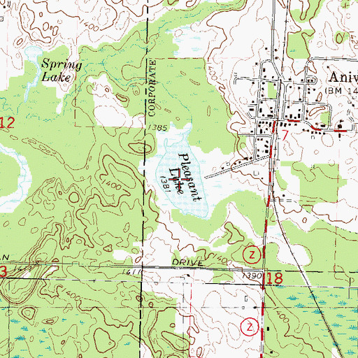 Topographic Map of Pleasant Lake, WI