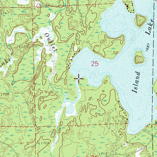 Topographic Map of Pleasant Lake Outlet, WI