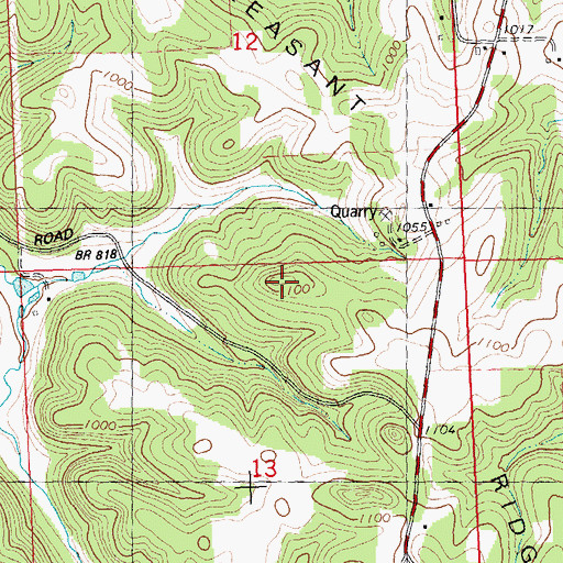 Topographic Map of Pleasant Ridge, WI