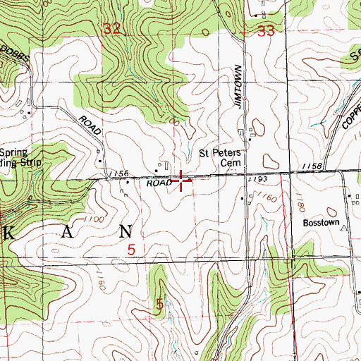 Topographic Map of Pleasant Ridge Church, WI