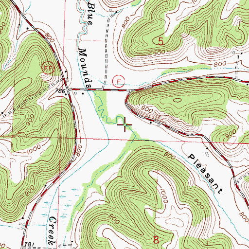 Topographic Map of Pleasant Valley, WI