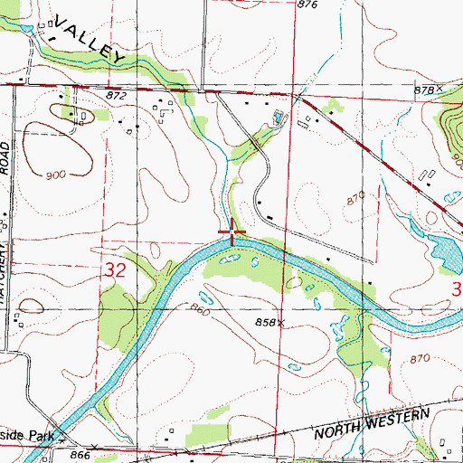 Topographic Map of Pleasant Valley, WI