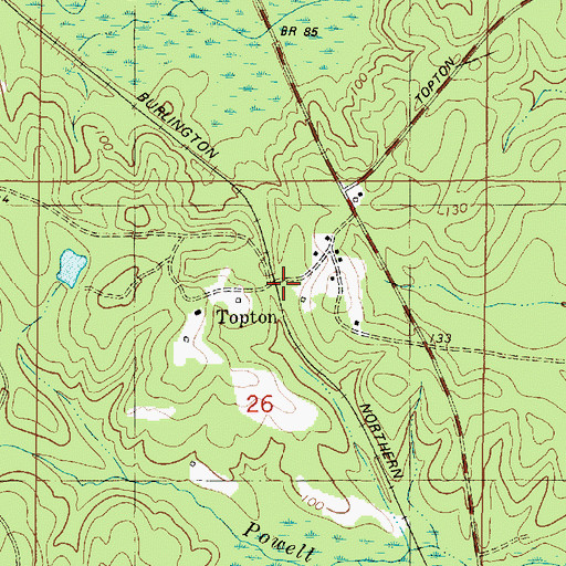 Topographic Map of Topton, AL