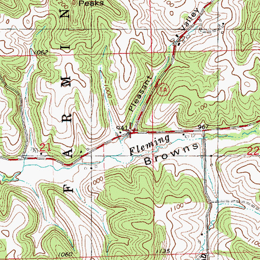 Topographic Map of Pleasant Valley, WI
