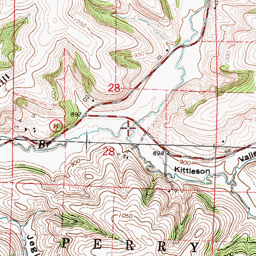Topographic Map of Pleasant Valley Branch, WI