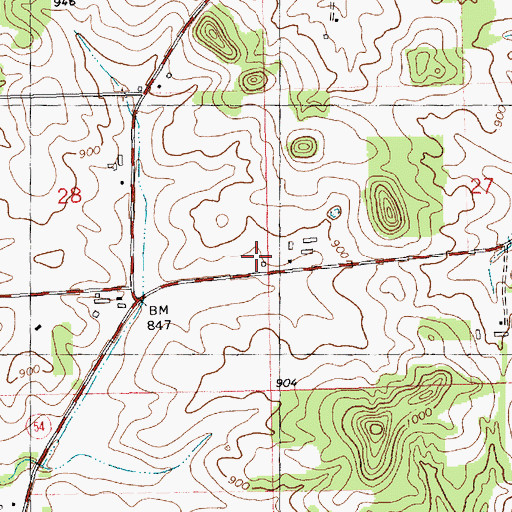 Topographic Map of Pleasant Valley School, WI